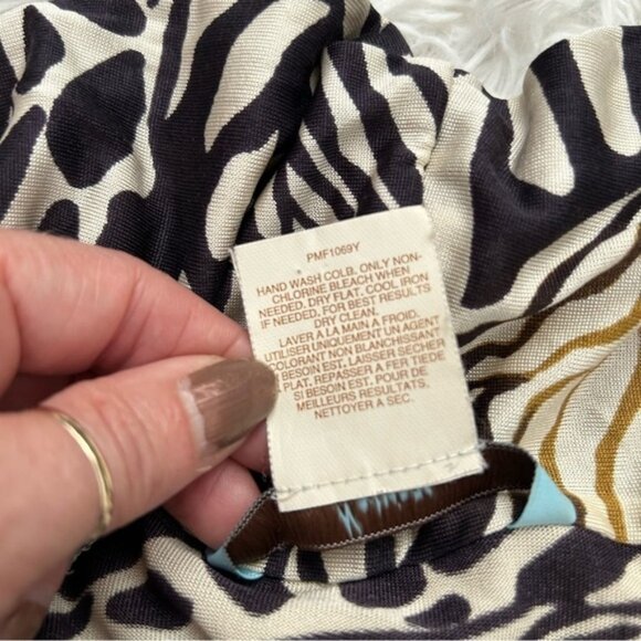 Marciano Animal Print Faux Wrap Slik Top - Picture 7 of 7